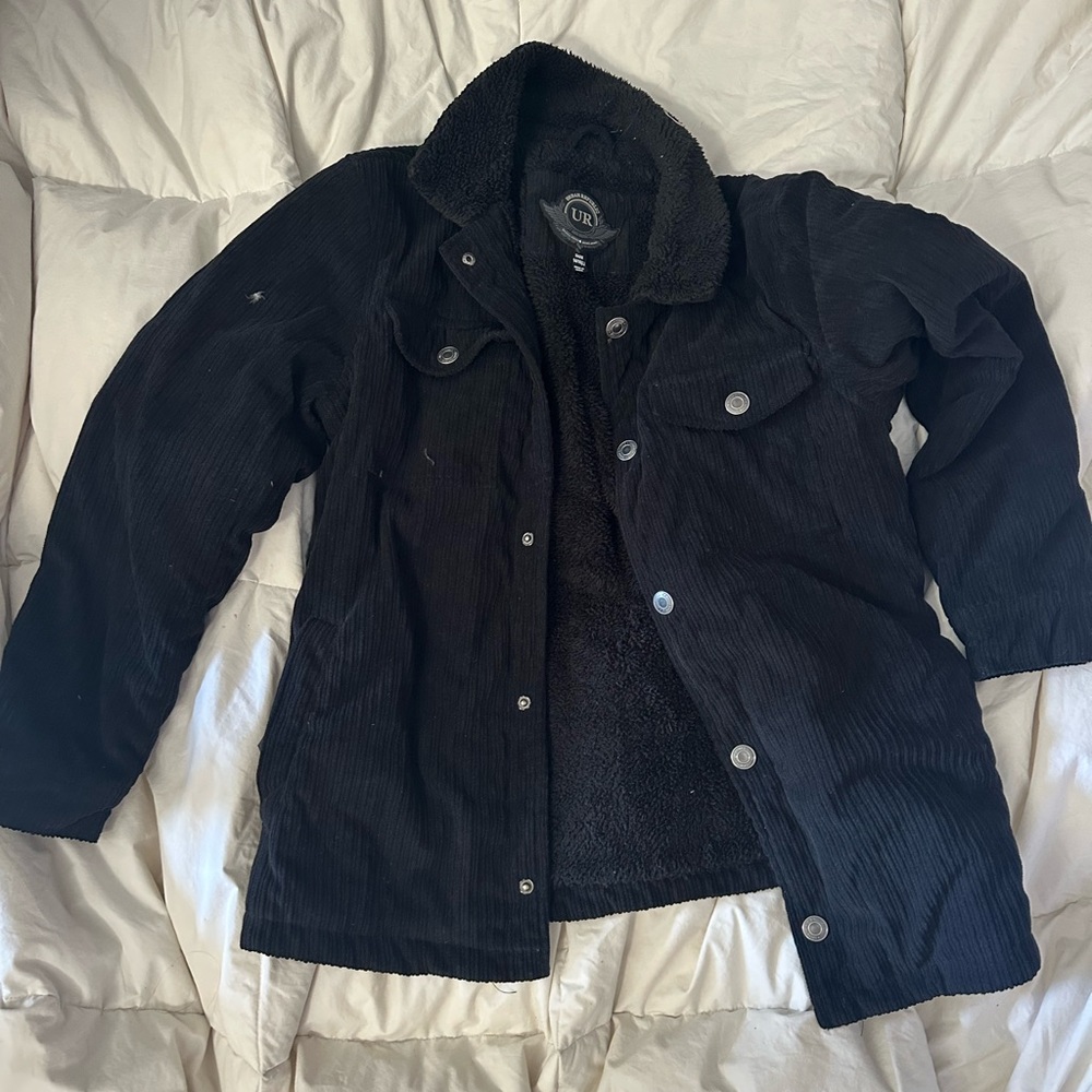 Urban Republic Black Corduroy Jacket with Fleece Lining